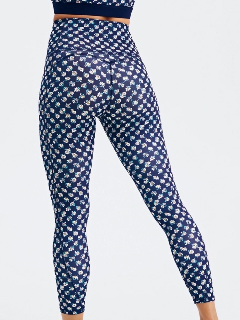 Fabletics high waisted solid floral 7/8 legging
